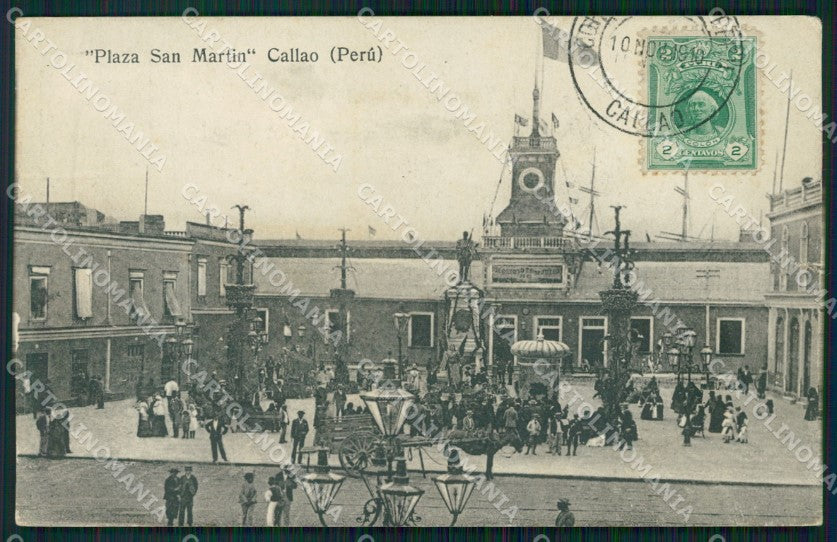 Peru Callao Plaza San Martin postcard XP0542 – fronte