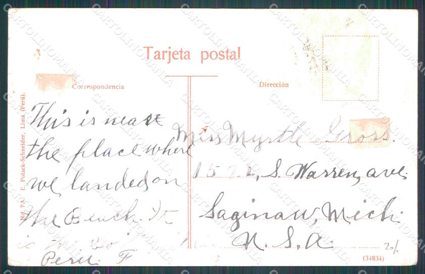 Peru Callao Plaza Grau postcard XP0548 – retro