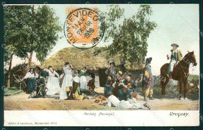Uruguay Types Ethnic Pericon Nacional postcard XP0550 – fronte