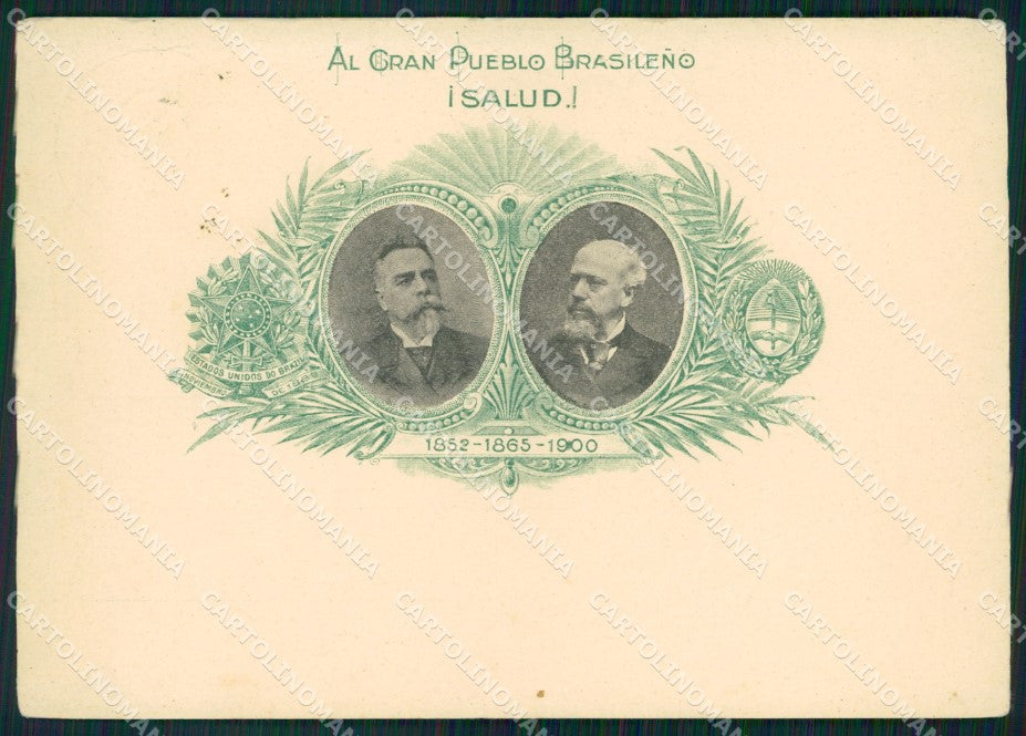 Brazil Argentina Al Gran Pueblo Brasileno Salud postcard XP0564 – fronte