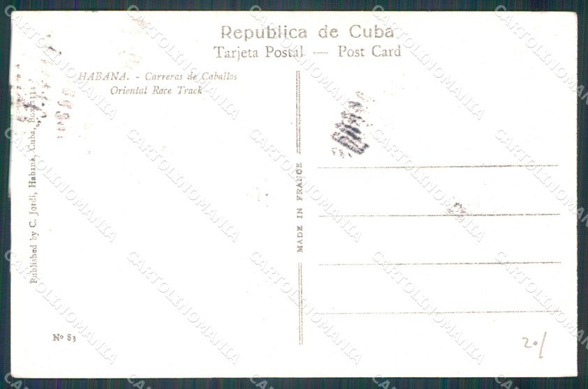 Cuba Habana Carreras de Caballos Oriental Race Track postcard XP0565 – retro