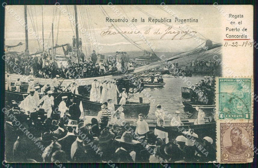 Argentina Puerto de Concordia Regata postcard XP0597 – fronte