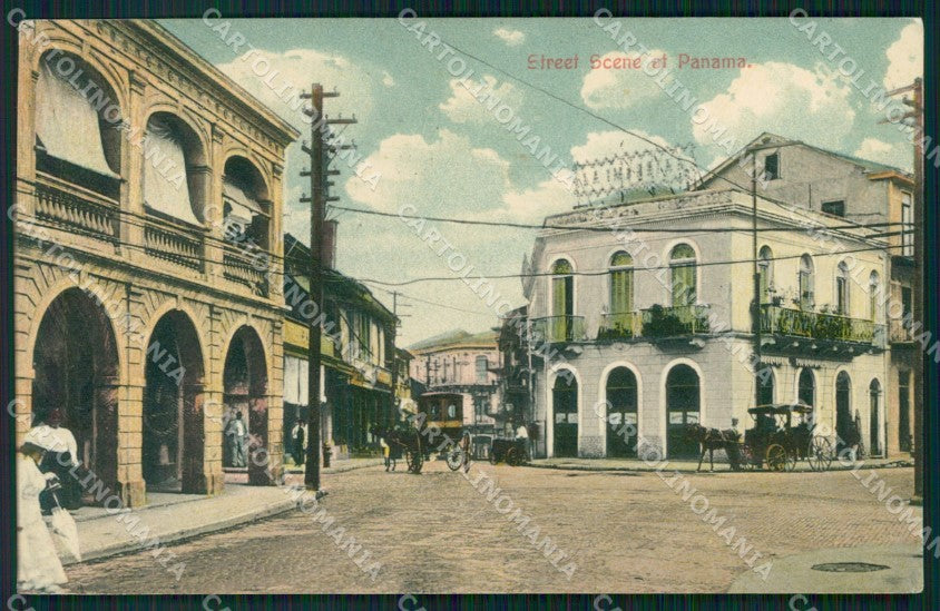 Panama Street Scene postcard XP0625 – fronte