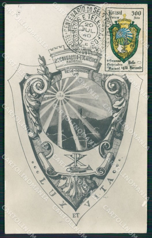 Brazil Congresso Eucaristico Bello Horizonte Maxi Maximum postcard XP0659 – fronte