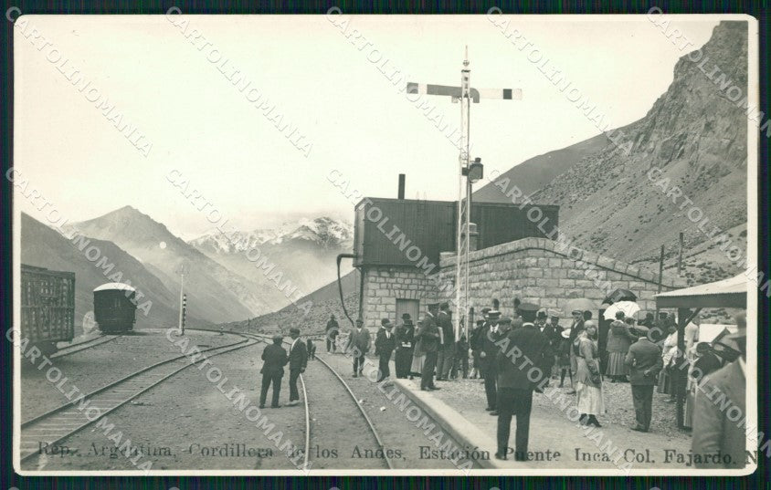 Argentina Cordillera de los Andes Estacion Puente Inca RPPC postcard XP0678 – fronte