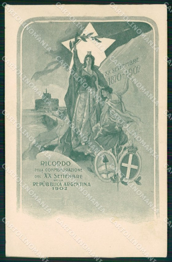Argentina Ricordo XX Settembre 1902 UNGLUED postcard XP0700 – fronte