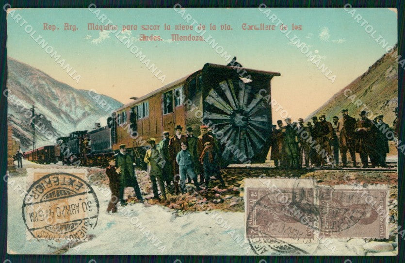 Argentina Mendoza Maquina para Sacar la Nieve Cordillera postcard XP0709 – fronte