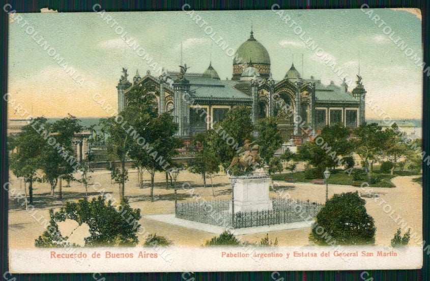Argentina Buenos Aires Pabellon Argentino ABRADED postcard XP0721 – fronte