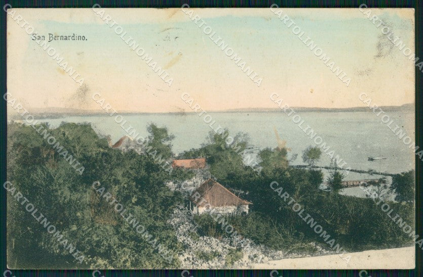 Paraguay San Bernardino ABRADED BACK postcard XP0728 – fronte