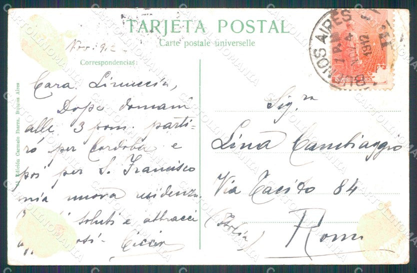 Argentina Buenos Aires Plaza Hotel ABRADED BACK postcard XP0730 – retro