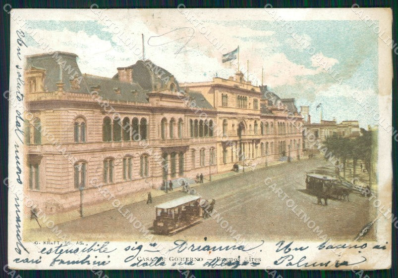 Argentina Buenos Aires Casa del Gobierno REPAIRED postcard XP0757 – fronte