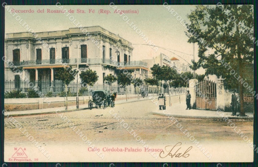 Argentina Rosario de Santa Fe Calle Cordoba Palacio Pinasco postcard XP0771 – fronte