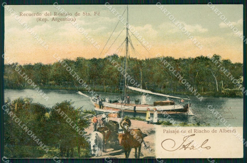 Argentina Rosario de Santa Fe Paisaje en el Riacho de Alberdi postcard XP0800 – fronte
