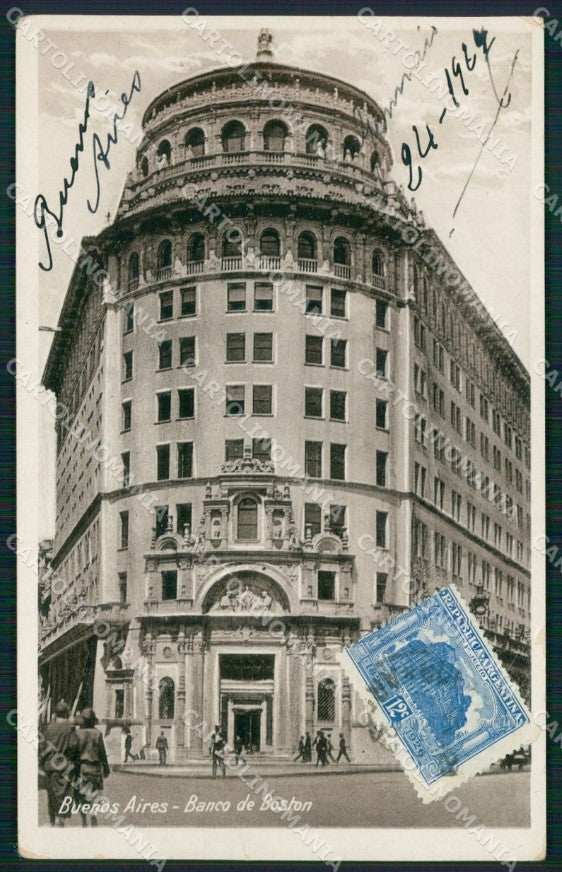 Argentina Buenos Aires Banco de Boston WRINKLE RPPC postcard XP0814 – fronte