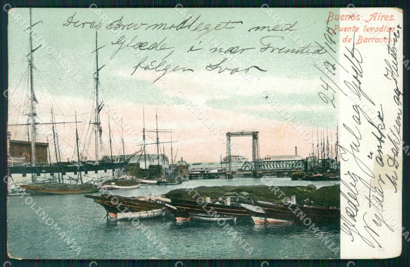 Argentina Buenos Aires Puente Levadizo de Barracas REPAIRED postcard XP0818 – fronte