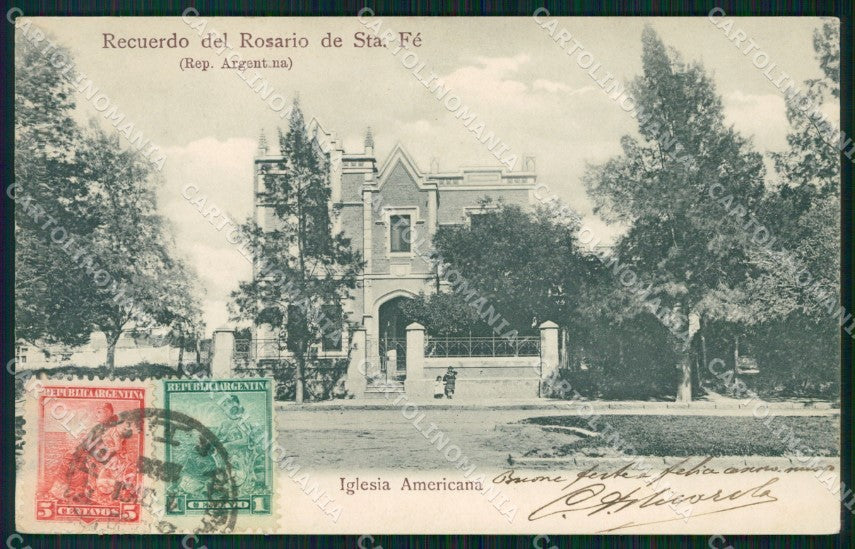 Argentina Rosario de Santa Fe Iglesia Americana postcard XP0839 – fronte