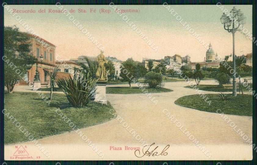 Argentina Rosario de Santa Fe Plaza Brown postcard XP0841 – fronte