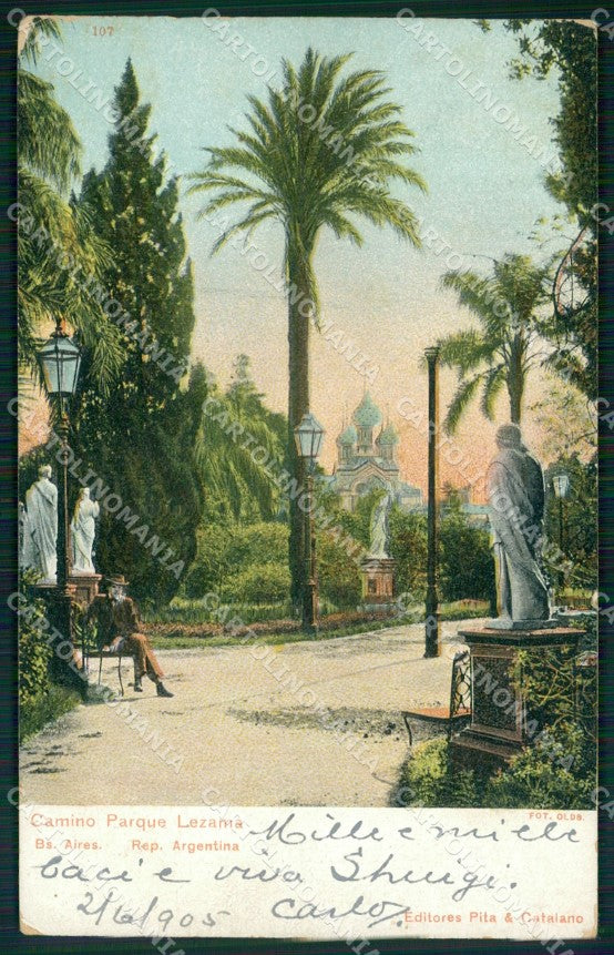 Argentina Buenos Aires Camino Parque Lezama postcard XP0849 – fronte