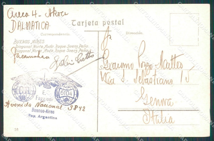 Argentina Buenos Aires Diagonal Norte Roque Saenz Pena RPPC postcard XP0855 – retro