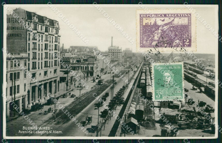 Argentina Buenos Aires Avenida Leandro Alem RPPC postcard XP0856 – fronte