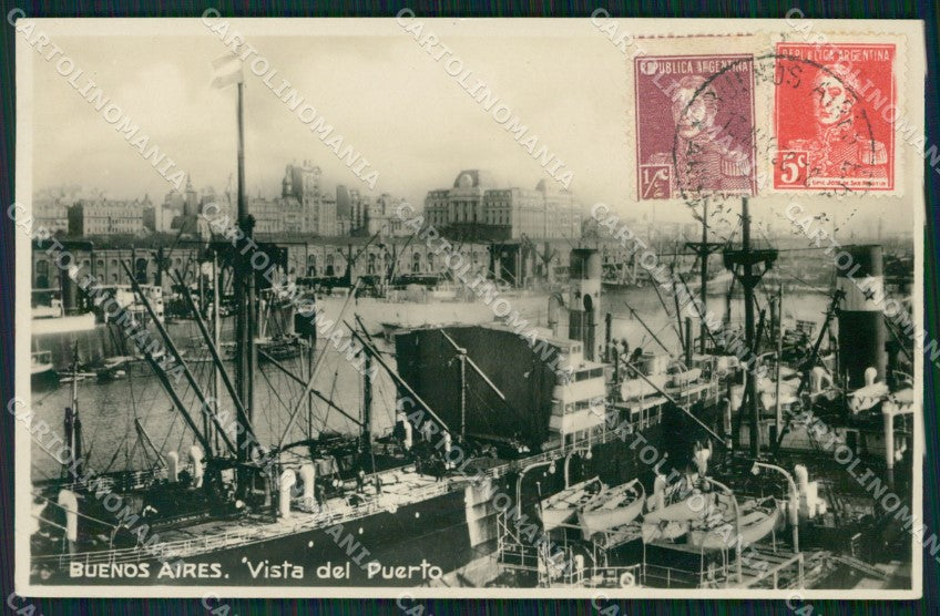 Argentina Buenos Aires Vista del Puerto RPPC postcard XP0857 – fronte