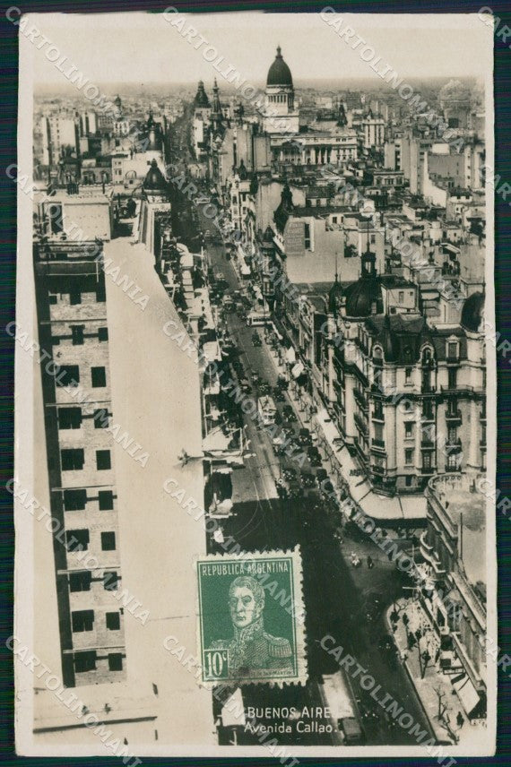 Argentina Buenos Aires Avenida Callao RPPC postcard XP0858 – fronte
