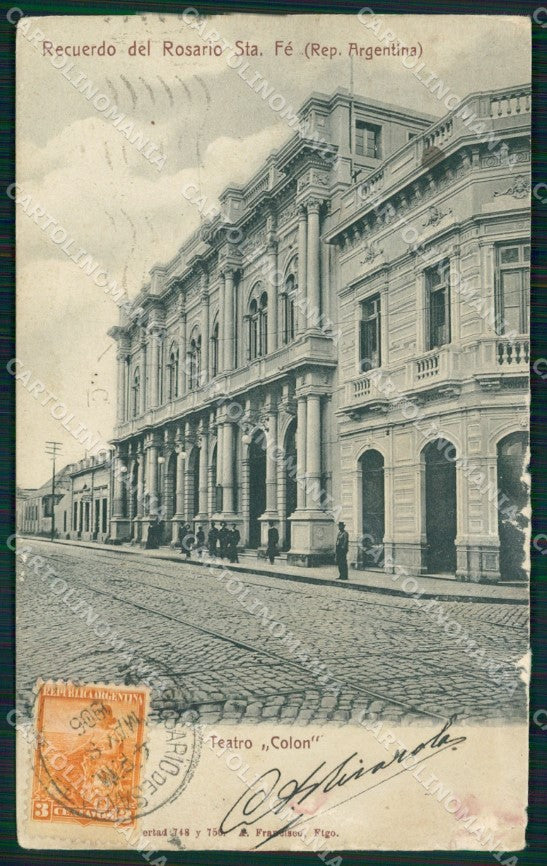 Argentina Rosario de Santa Fe Teatro Colon ABRADED postcard XP0911 – fronte