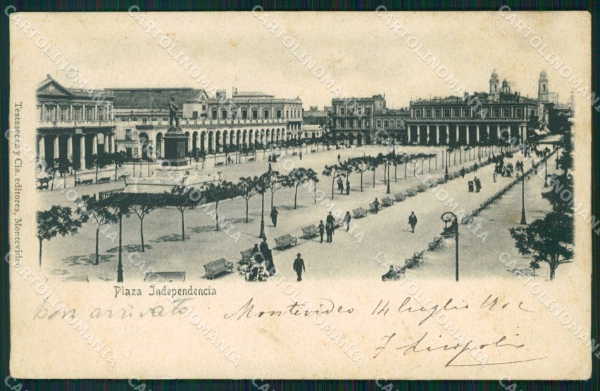 Uruguay Montevideo Plaza Independencia postcard XP0919 – fronte