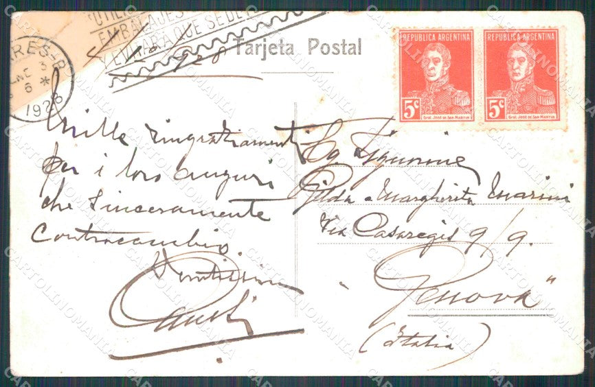 Argentina Buenos Aires Avenida Callao REPAIRED postcard XP0943 – retro