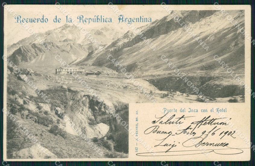 Argentina Puente del Inca Hotel postcard XP0950 – fronte