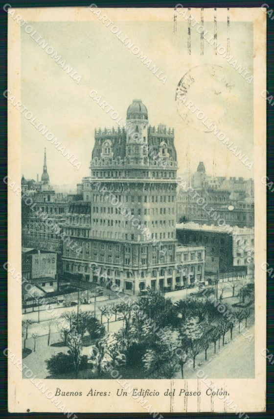 Argentina Buenos Aires Un Edificio del Paseo Colon ABRADED postcard XP0963 – fronte