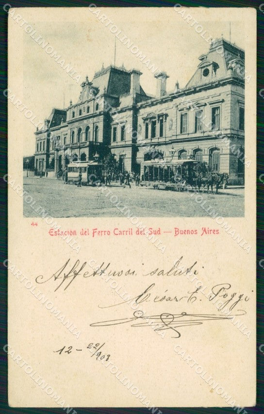 Argentina Buenos Aires Estacion del Ferro Carril del Sud postcard XP0981 – fronte