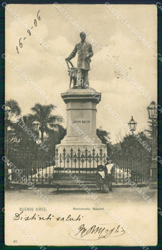 Argentina Buenos Aires Monumento Mazzini postcard XP1020 – fronte