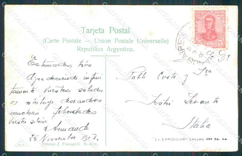 Argentina Buenos Aires Plaza S Martin postcard XP1032 – retro