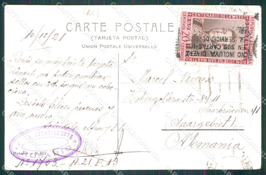 Argentina Rosario Calle San Martin postcard XP1063 – retro