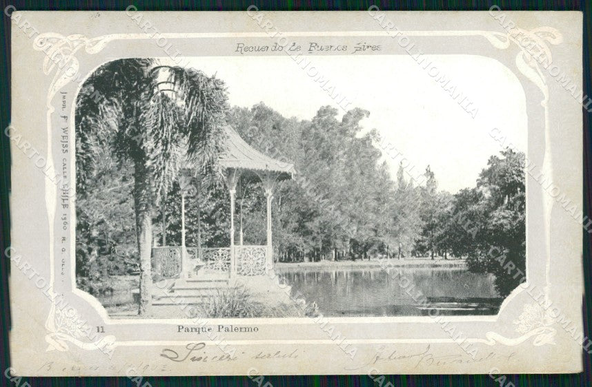 Argentina Buenos Aires Paeque Palermo CORNER CREASED postcard XP1132 – fronte