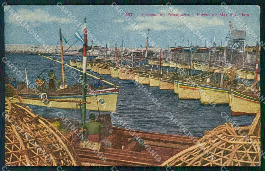 Argentina Mar del Plata Darsena de Pescadores postcard XP1145 – fronte