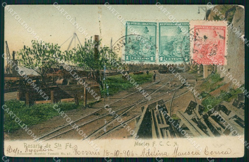 Argentina Rosario Muelles ABRADED postcard XP1206 – fronte