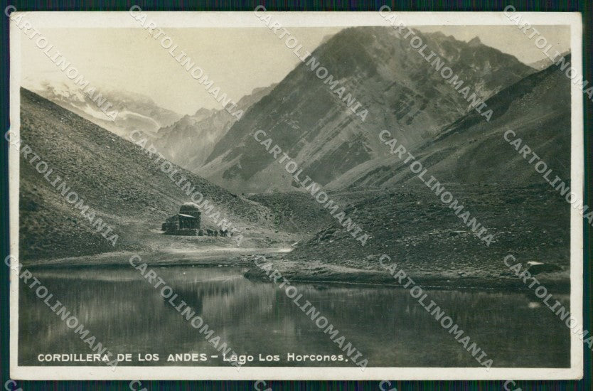 Argentina Cordillera Los Andes Lago Los Horcones RPPC postcard XP1212 – fronte