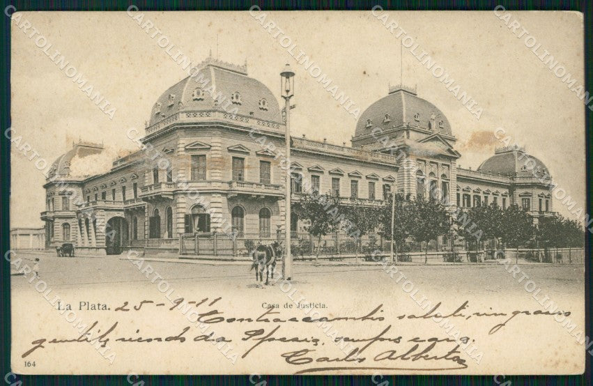 Argentina La Plata Casa de Justicia ABRADED postcard XP1238 – fronte