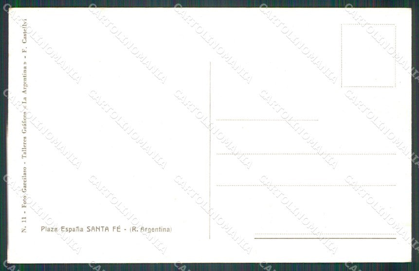 Argentina Santa Fe Plaza Espana postcard XP1243 – retro