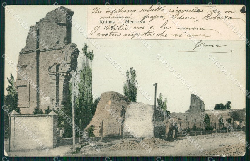 Argentina Mendoza Ruinas CORNER CREASED postcard XP1249 – fronte