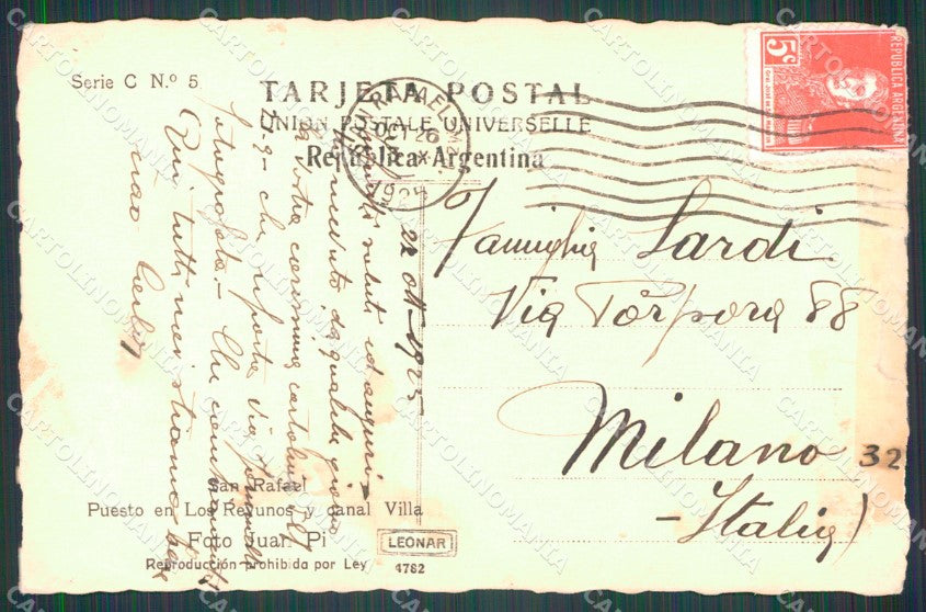 Argentina San Rafael Los Revunos Canal Villa RPPC REPAIRED postcard XP1273 – retro