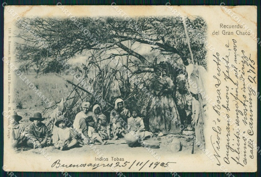 Argentina Gran Chaco Types Ethnic Indios Tobas CREASED postcard XP1291 – fronte