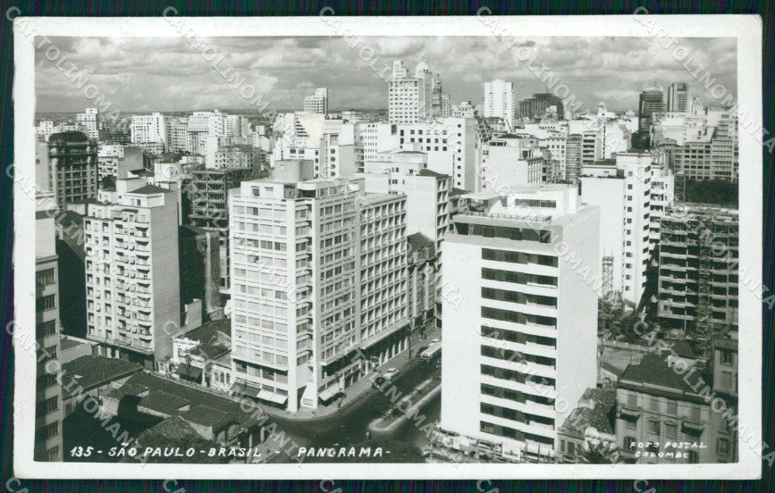 Brazil Sao Paulo Panorama RPPC ABRADED postcard XP1329 – fronte