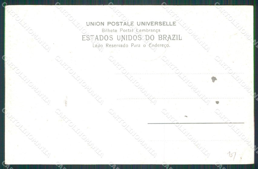 Brazil Sao Paulo Railway Station CREASED postcard XP1346 – retro