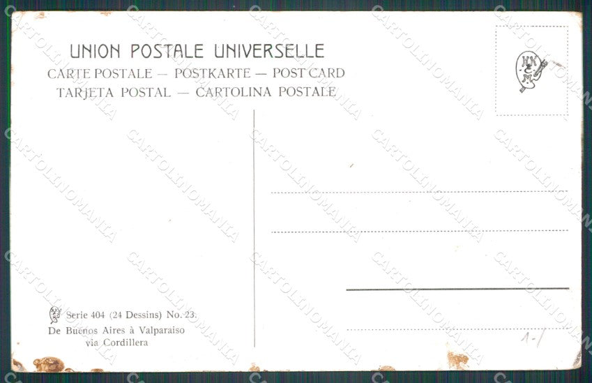Chile Santiago Da Buenos Aires a Valparaiso CREASED postcard XP1352 – retro