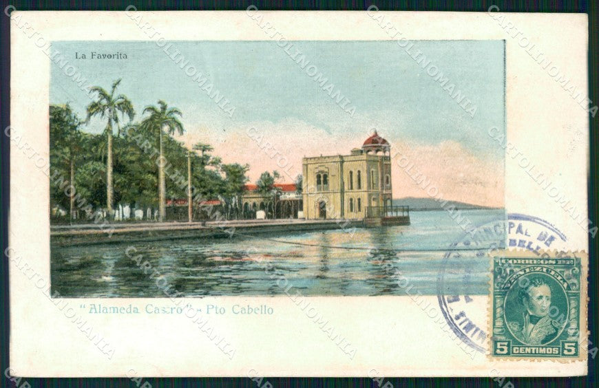 Venezuela Puerto Cabello Alameda Castro postcard XP1357 – fronte