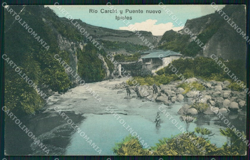 Colombia Ipiales Rio Carchi CORNER CREASED postcard XP1396 – fronte