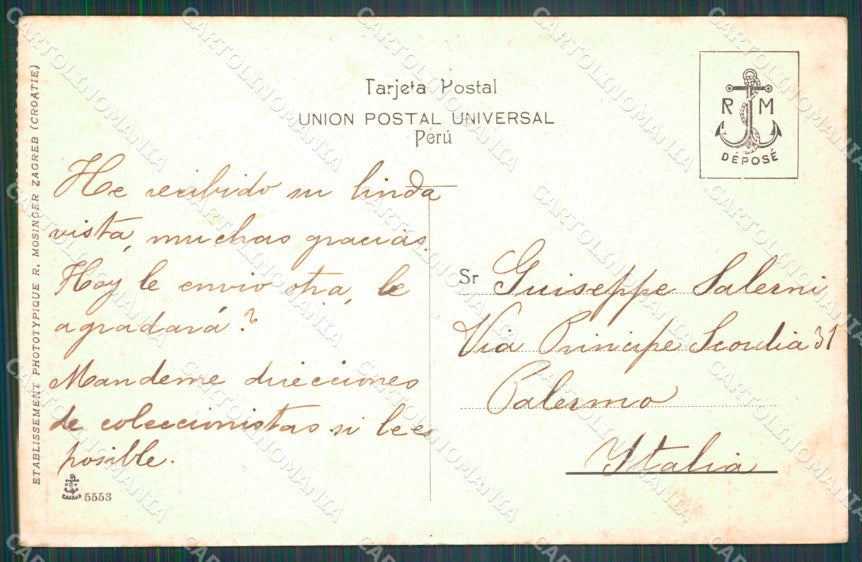 Peru La Oroya Viaducto Challape postcard XP1419 – retro